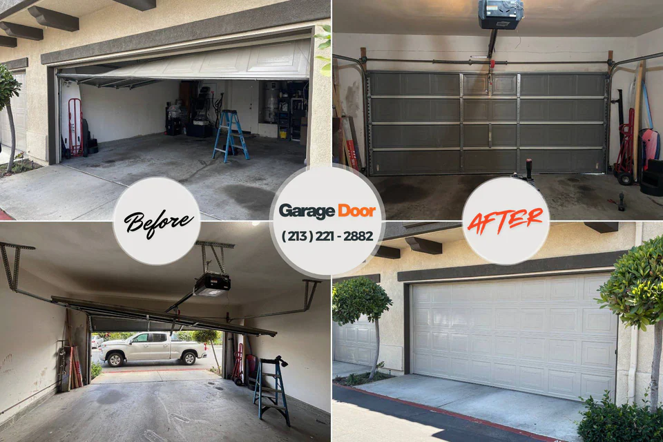 Before and after: garage door repair Bennington, NE